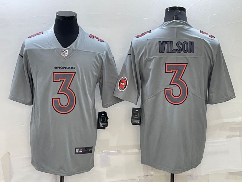 Men Denver Broncos #3 Wilson Grey 2022 Nike Limited Vapor Untouchable NFL Jersey->denver broncos->NFL Jersey